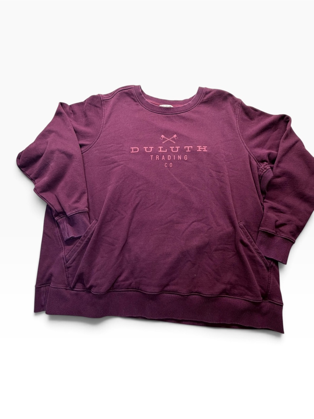 Duluth Trading Co Womenโs 3X Burgundy Pullover Sweatshirt Tunic with Pockets